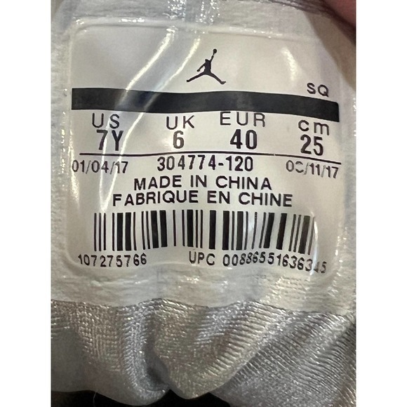 Jordan Retro 7‎ Pure Platinum Shoes  - Youth 7 - Picture 8 of 12